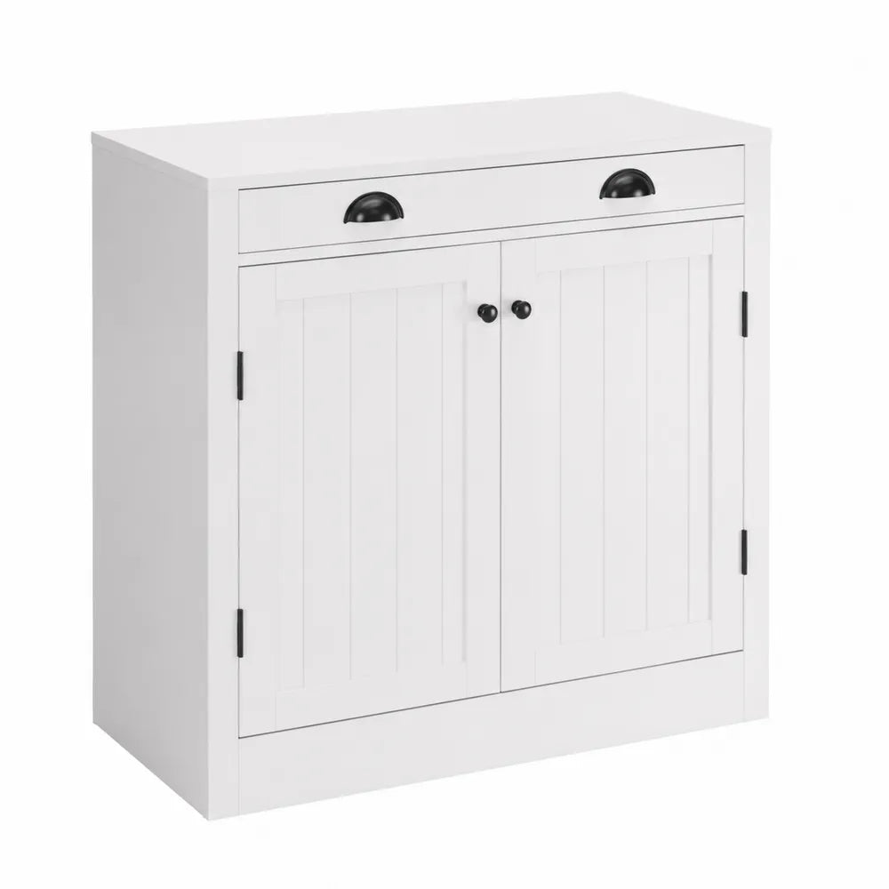 Buffet de cuisine en Bois Blanc avec Tiroir et Portes
