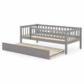 Lit gigogne en bois avec tiroir en pin gris 200x90cm
