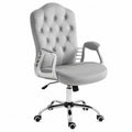 Chaise de bureau en velours gris et métal