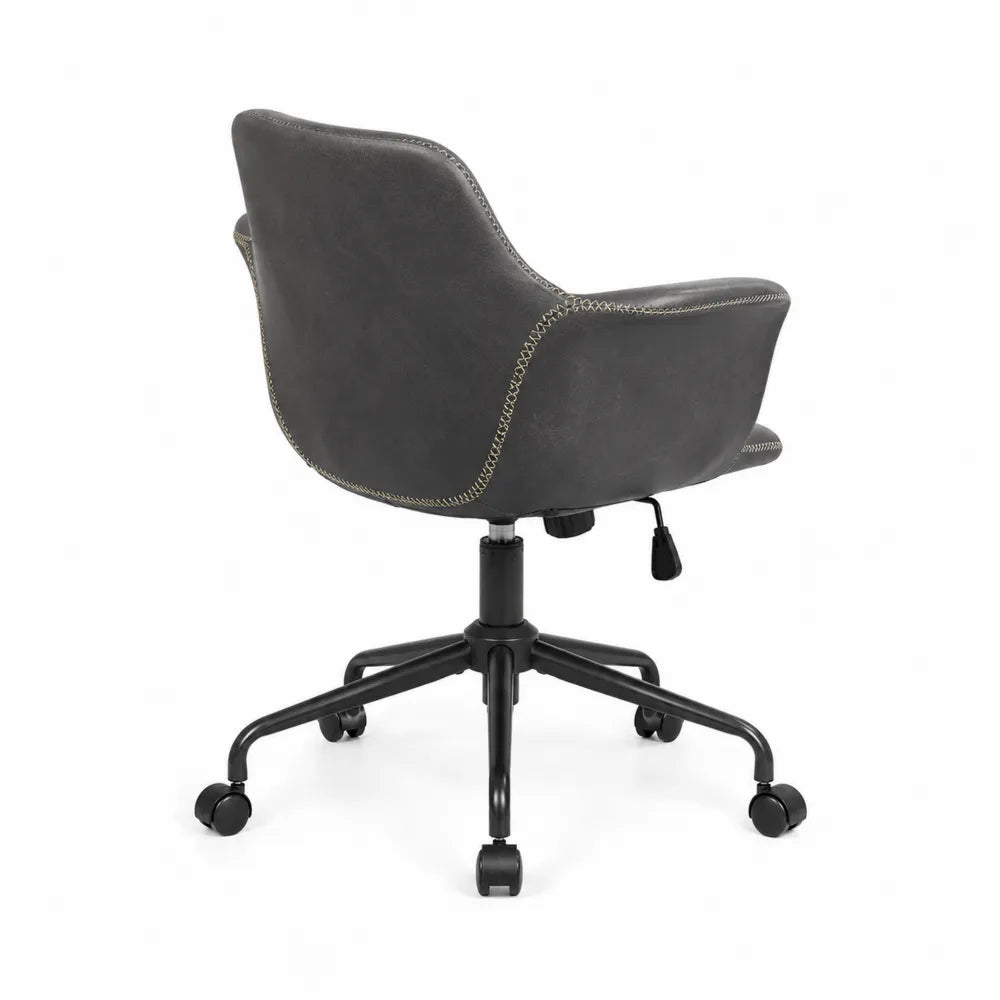 Chaise de bureau réglable en similicuir Gris